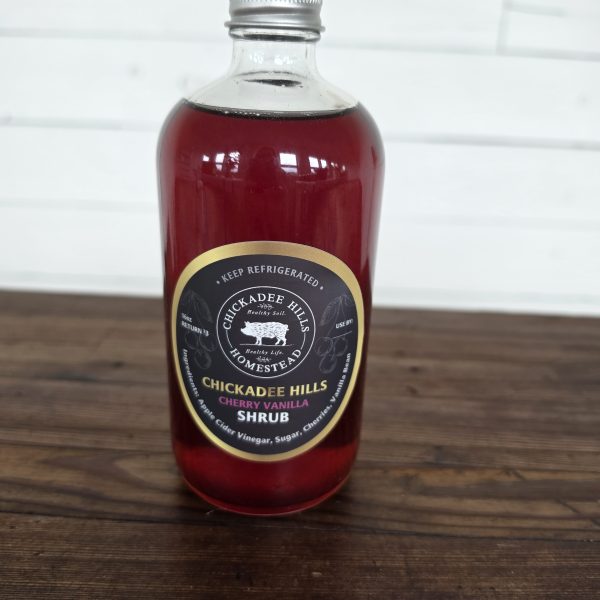 Bottle of Chickadee Hills Cherry Vanilla Shrub