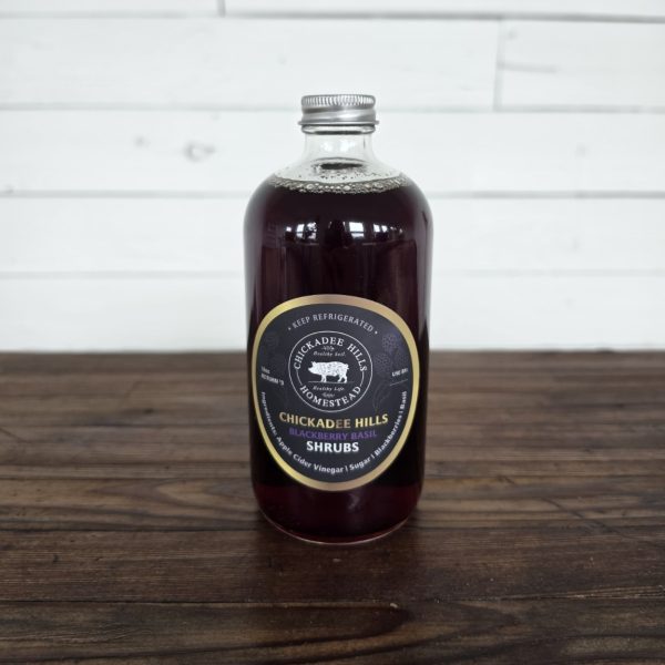 Blackberry Basil shrub drinking vinegar from Chickadee Hills Homestead
